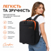 Рюкзак ручна поклажа на колесах CAREBORN 40x30x20 - дорожній рюкзак-трансформер для лоукостерів чорного кольору