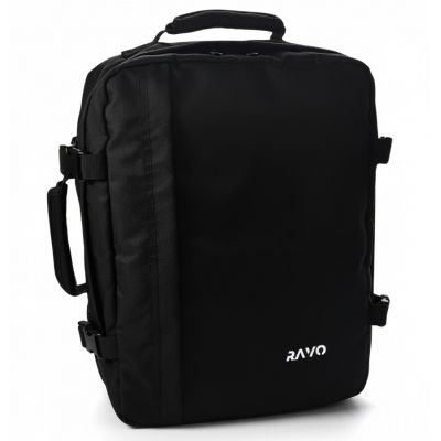 Рюкзак RAVO Cabin Pro 40 чорний - ручна поклажа 40×30×20 см для літака з відсіком для ноутбука 15.6"