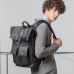 Рюкзак Bange BG65 чорний (Rolltop, 25 л, антидощовий, міський стиль)