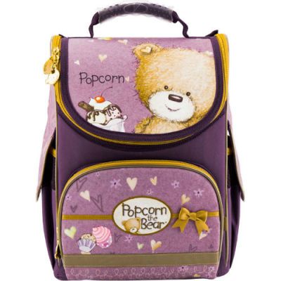 Рюкзак шкільний каркасний Kite Popcorn the Bear PO18-501S-1 фіолетовий