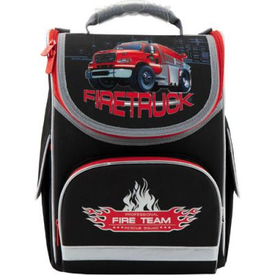 Рюкзак шкільний каркасний Kite Firetruck K18-501S-1 чорний