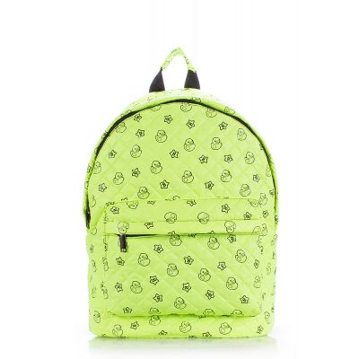 Рюкзак стьобаний з качечками POOLPARTY backpack-theone-salad-ducks зелений