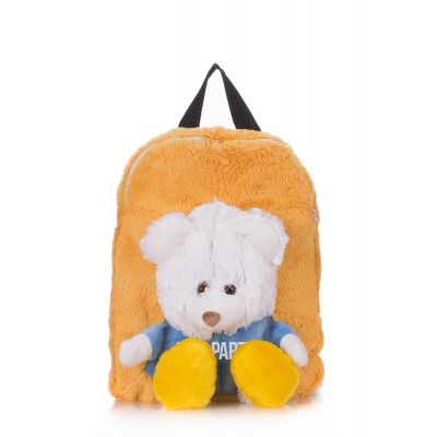 Дитячий рюкзак POOLPARTY з ведмедем kiddy-backpack бежевий