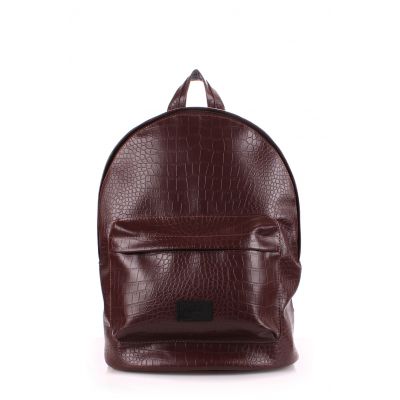 Рюкзак жіночий POOLPARTY backpack-croco-коричневий brown