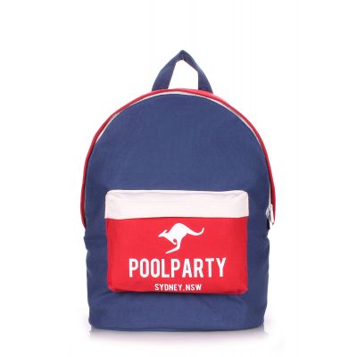 Рюкзак молодіжний POOLPARTY backpack-darkblue-red-white синій