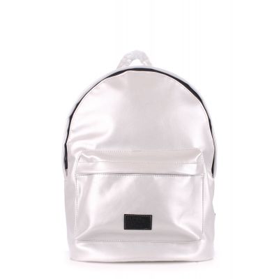 Рюкзак жіночий POOLPARTY backpack-pu-lightsilver срібний