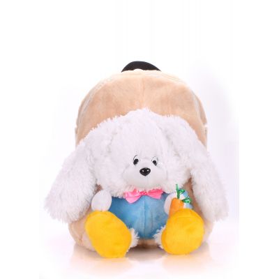 Дитячий рюкзак POOLPARTY з зайцем kiddy-backpack-rabbit-white бежевий