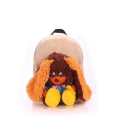 Дитячий рюкзак POOLPARTY з зайцем kiddy-backpack-rabbit-brown бежевий