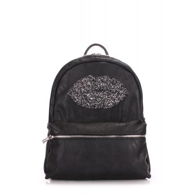 Рюкзак жіночий POOLPARTY Mini mini-bckpck-lips-black чорний