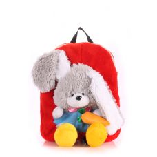 Дитячий рюкзак POOLPARTY з зайцем kiddy-backpack-rabbit-red червоний