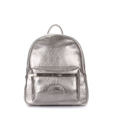 Рюкзак жіночий шкіряний POOLPARTY Xs xs-bckpck-leather-silver срібний