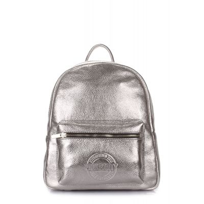 Рюкзак жіночий шкіряний POOLPARTY Xs xs-bckpck-leather-silver срібний