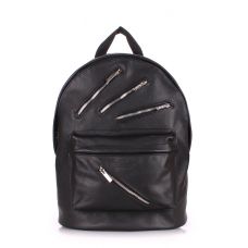Шкіряний рюкзак POOLPARTY Rockstar backpack-rockstar-black чорний