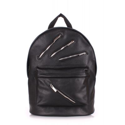 Шкіряний рюкзак POOLPARTY Rockstar backpack-rockstar-black чорний