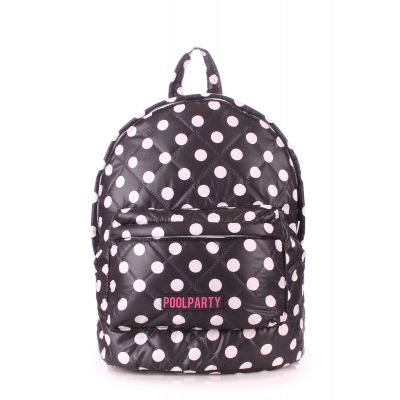 Рюкзак стьобаний POOLPARTY backpack-theone-black-dots чорний