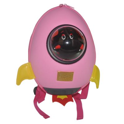 Дитячий рюкзак SUPERCUTE у вигляді ракети рожевий