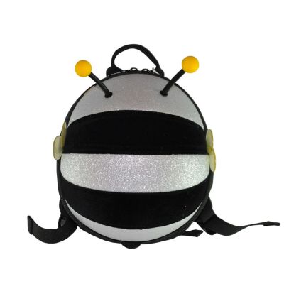 Дитячий рюкзак SUPERCUTE у вигляді бджоли чорний з сріблястим