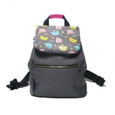 Дитячий сірий рюкзак з котами TWINSSTORE Р29