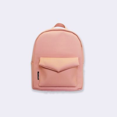 Персиковий шкіряний рюкзак TWINSSTORE Р39