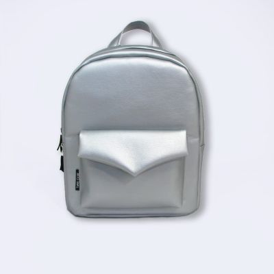 Срібний шкіряний рюкзак TWINSSTORE Р35