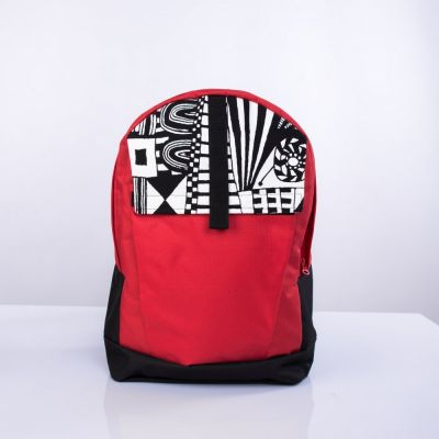 Чорно-червоний рюкзак з орнаментом TWINSSTORE Р6