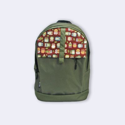 Зелений рюкзак з совами TWINSSTORE Р38
