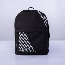 Чорний рюкзак з зигзагами mini TWINSSTORE Р15