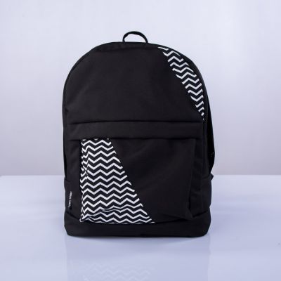 Чорний рюкзак з зигзагами mini TWINSSTORE Р15