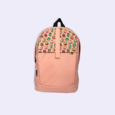 Персиковий рюкзак з совами TWINSSTORE Р42