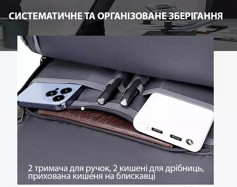 Внутрішні кишені рюкзака Bruno Cavalli BC-17154