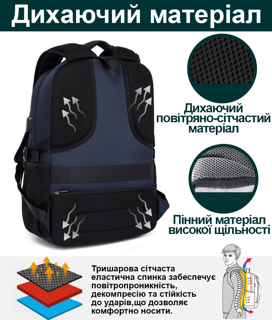 Ергономічна спинка рюкзака Bruno Cavalli BC-18575