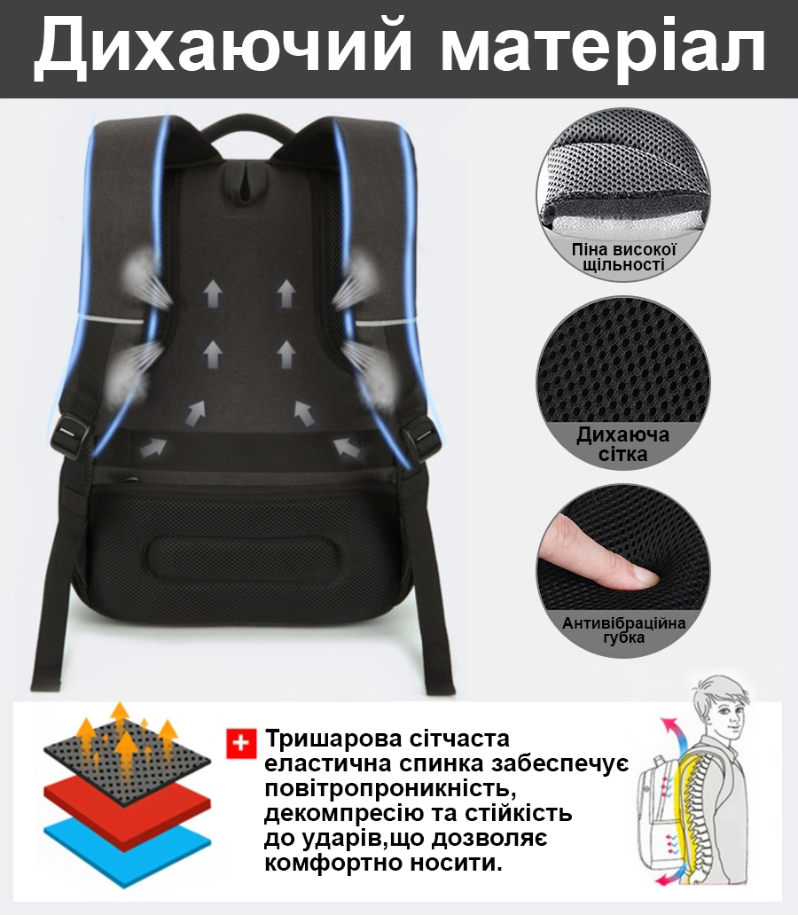 Ергономічна спинка рюкзака Bruno Cavalli BC-8689